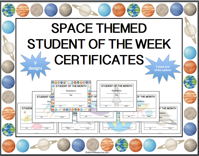 Space Themed SOM certificates