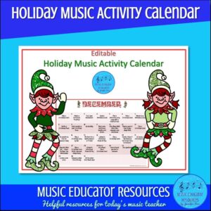 Music Activity Christmas Advent Calendar (Editable)