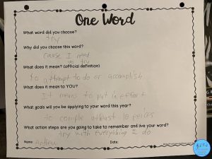 One Word Worksheet